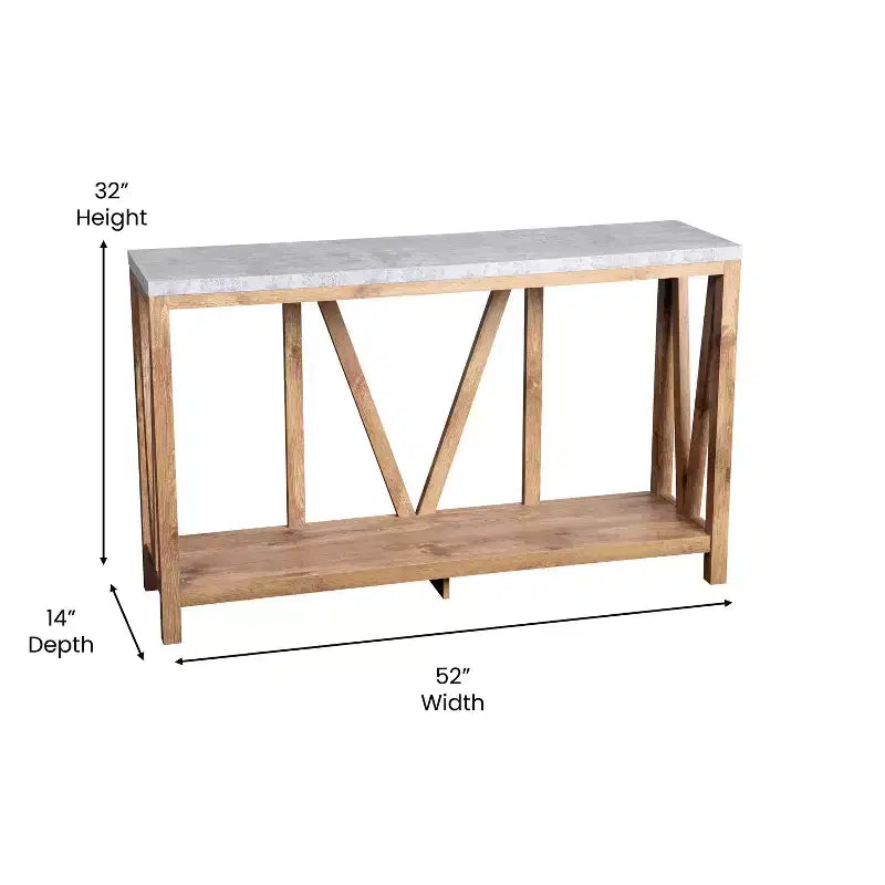 2-Tier Farmhouse Console Table with Lower Shelf