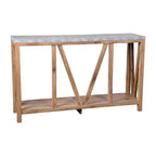 2-Tier Farmhouse Console Table with Lower Shelf
