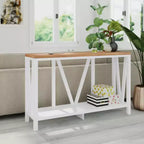 2-Tier Farmhouse Console Table with Lower Shelf