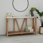 2-Tier Farmhouse Console Table with Lower Shelf