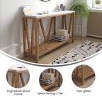 2-Tier Farmhouse Console Table with Lower Shelf
