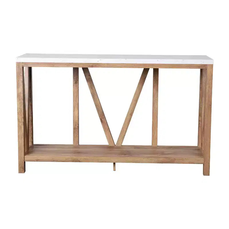 2-Tier Farmhouse Console Table with Lower Shelf