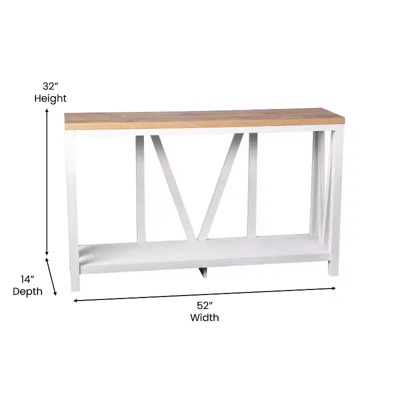 2-Tier Farmhouse Console Table with Lower Shelf