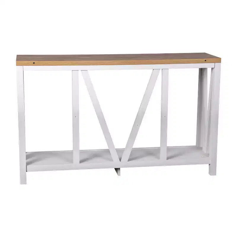 2-Tier Farmhouse Console Table with Lower Shelf