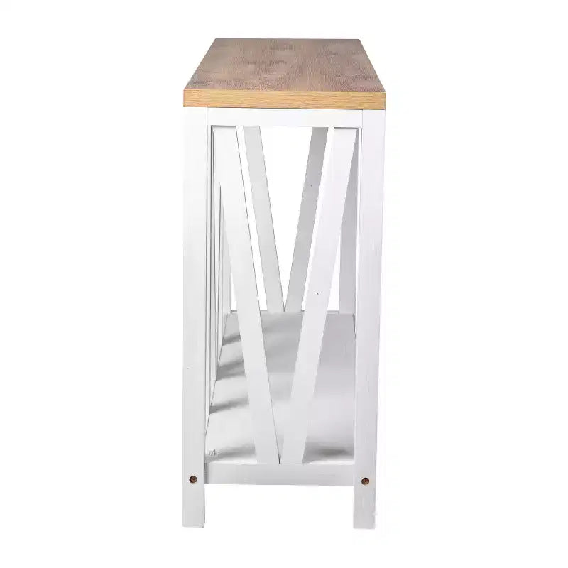 2-Tier Farmhouse Console Table with Lower Shelf