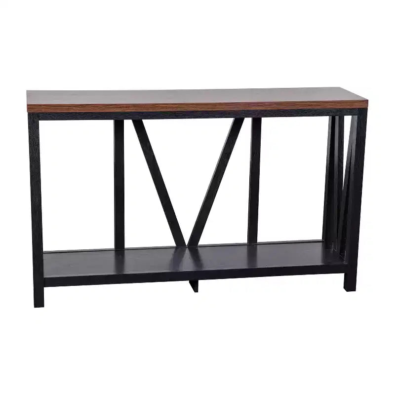 2-Tier Farmhouse Console Table with Lower Shelf