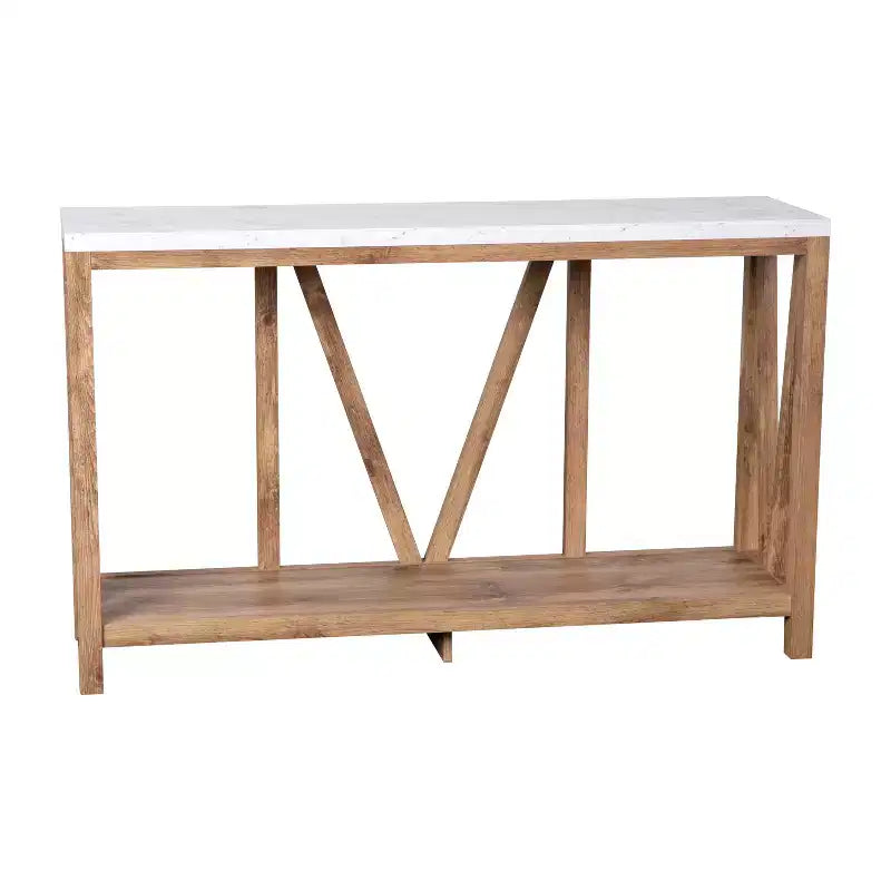 2-Tier Farmhouse Console Table with Lower Shelf