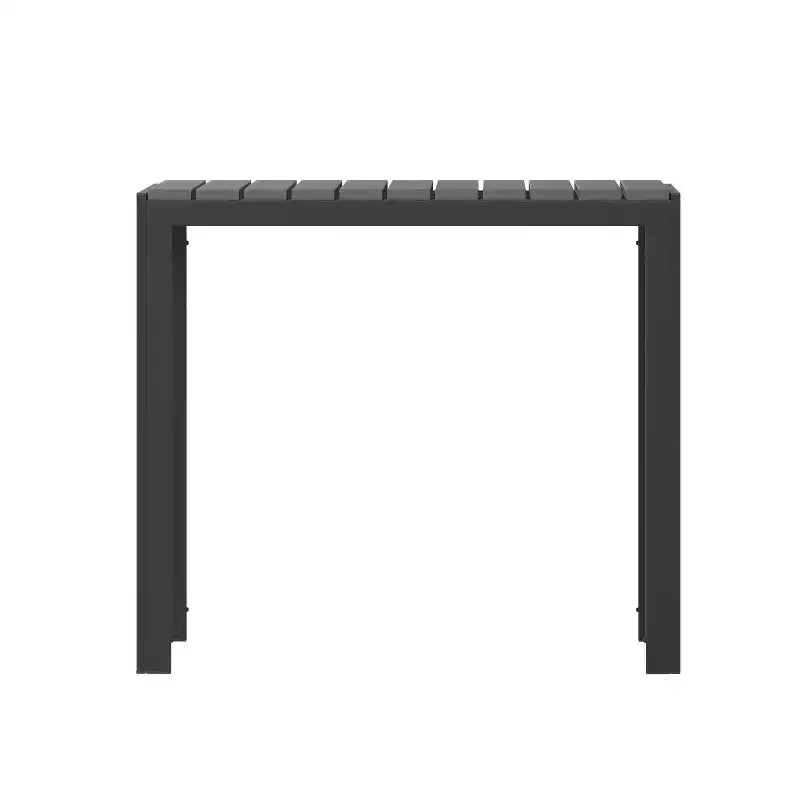 All-Weather Indoor/Outdoor Square Patio Dining Table for 4 with Steel Frame and Poly Resin Slatted Top - Black