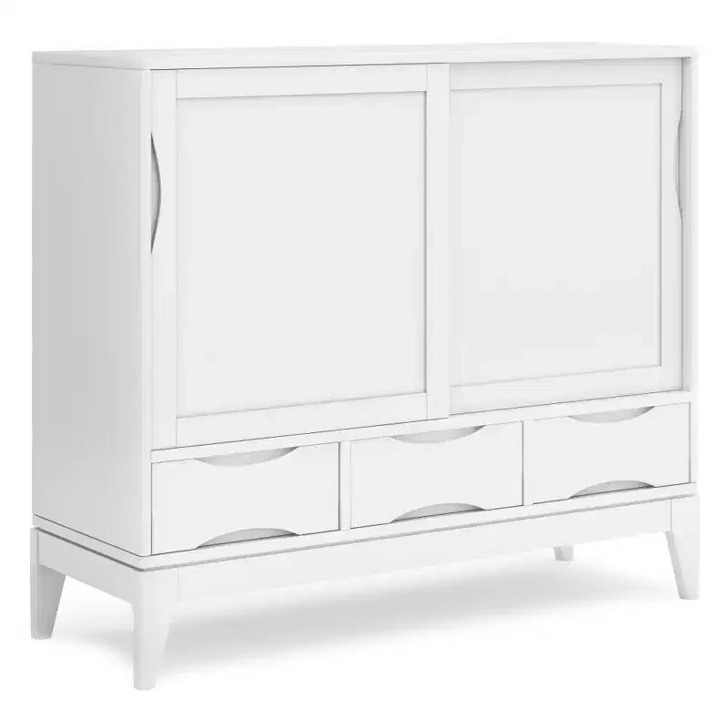 Medium Storage Cabinet with Sliding Doors and Drawers