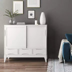Medium Storage Cabinet with Sliding Doors and Drawers