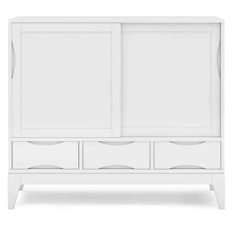 Medium Storage Cabinet with Sliding Doors and Drawers