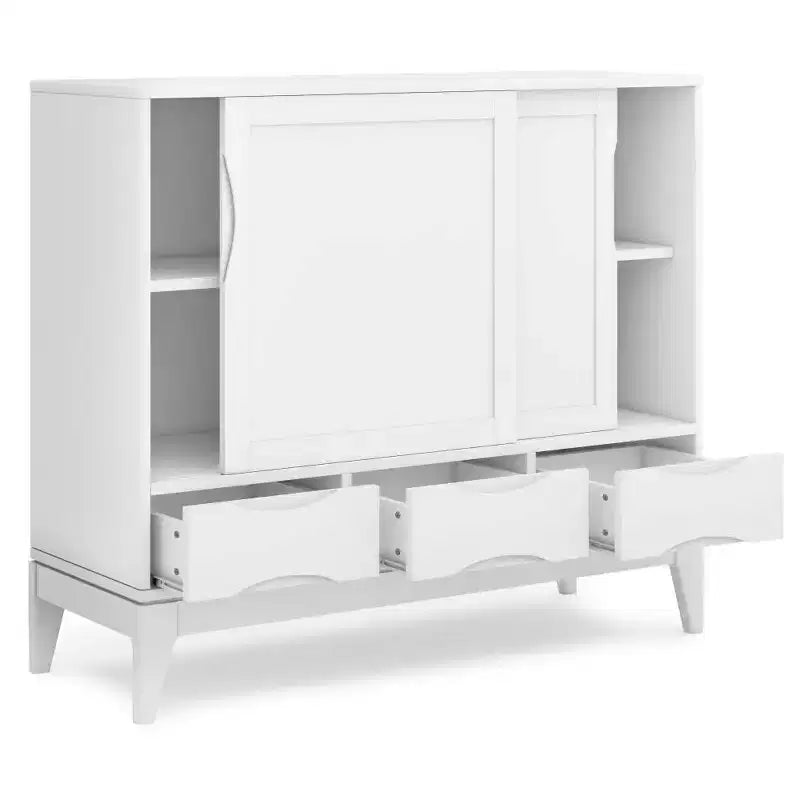 Medium Storage Cabinet with Sliding Doors and Drawers