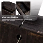 24-Inch 2-Drawer End Table with Charging Station