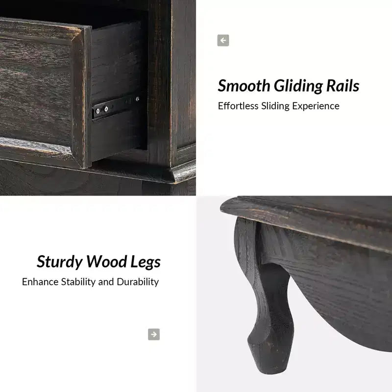 24-Inch 2-Drawer End Table with Charging Station