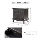 24-Inch 2-Drawer End Table with Charging Station