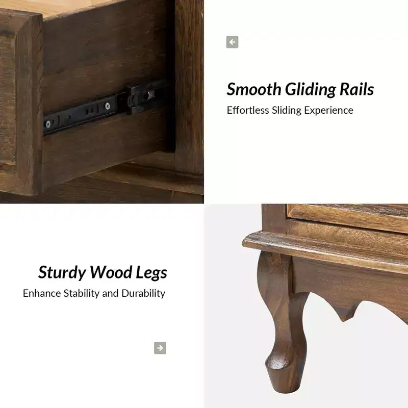 24-Inch 2-Drawer End Table with Charging Station
