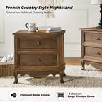 24-Inch 2-Drawer End Table with Charging Station