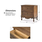 24-Inch 2-Drawer End Table with Charging Station