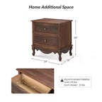 24-Inch 2-Drawer End Table with Charging Station