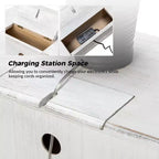 24-Inch 2-Drawer End Table with Charging Station