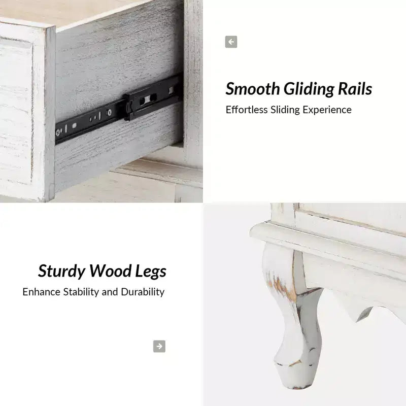 24-Inch 2-Drawer End Table with Charging Station