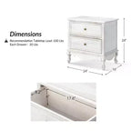 24-Inch 2-Drawer End Table with Charging Station