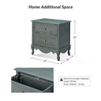24-Inch 2-Drawer End Table with Charging Station