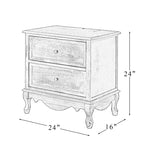 24-Inch 2-Drawer End Table with Charging Station