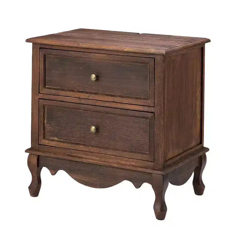 24-Inch 2-Drawer End Table with Charging Station
