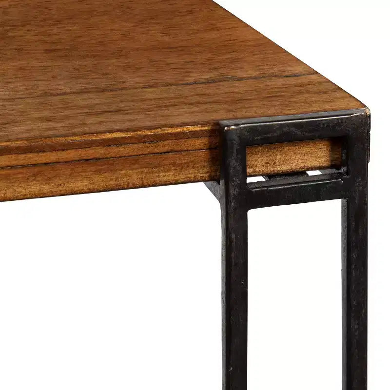 Square Wood and Metal 3-Tier End Table, 12x12x30, Brown