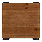 Square Wood and Metal 3-Tier End Table, 12x12x30, Brown
