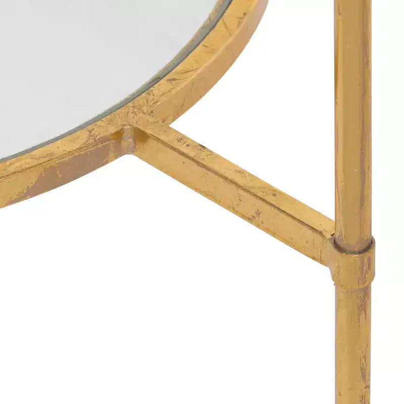 Gold Metal Side Table with Glass Top